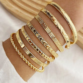 Punk Gold Metal Bracelet Set