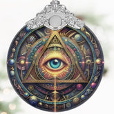Stained Glass Wisdom Eye 3" Christmas Ornaments