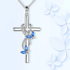 Elegant Butterfly Cross Necklace