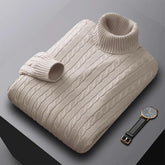Men’s Solid Turtleneck Knit Sweater