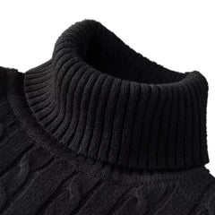 Men’s Solid Turtleneck Knit Sweater
