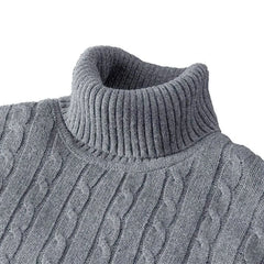 Men’s Solid Turtleneck Knit Sweater
