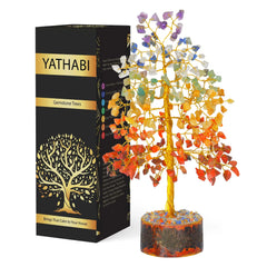 YATHABI Jade Tree Decor - Crystal Tree - Spiritual Things - Green Jade Crystals - Feng Shui Crystals and Stones - Crystal Tree of Life - Gemstones Tree - Jade Stone Bonsai Tree - Good Luck Gifts