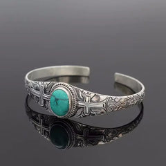 Antique Turquoise Cross Bracelet