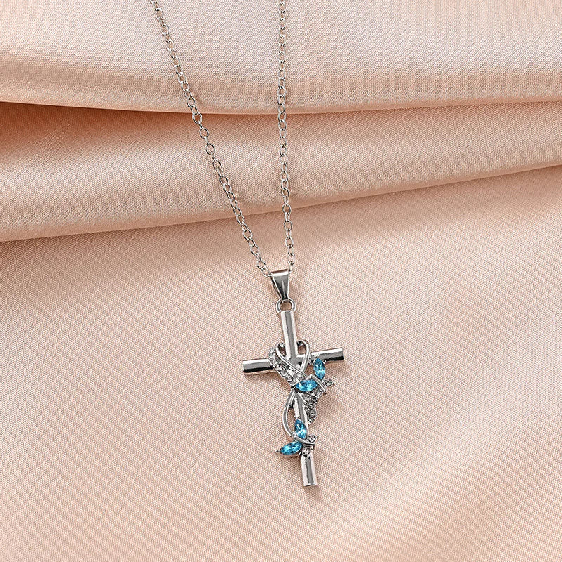 Elegant Butterfly Cross Necklace