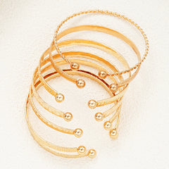 Punk Gold Metal Bracelet Set