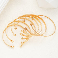 Punk Gold Metal Bracelet Set