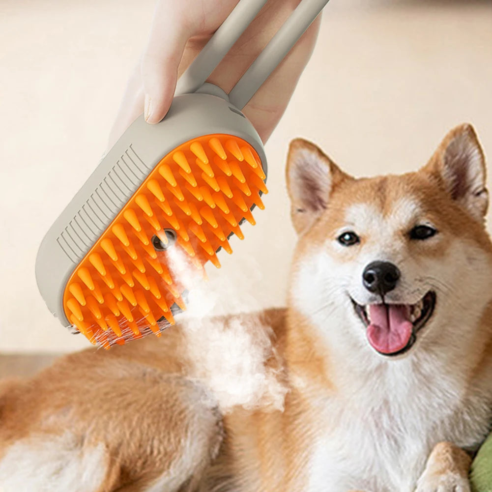 3-in-1 Electric Pet Steam Brush