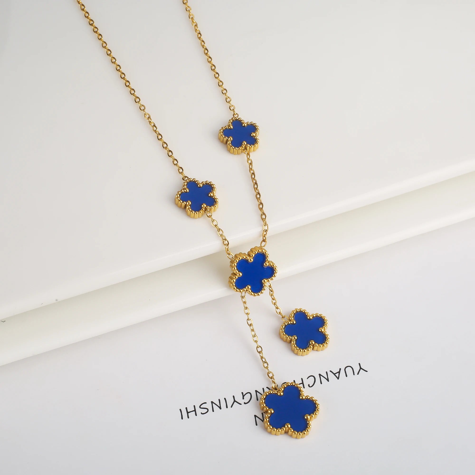 Stainless Steel Five-Leaf Flower Bracelet