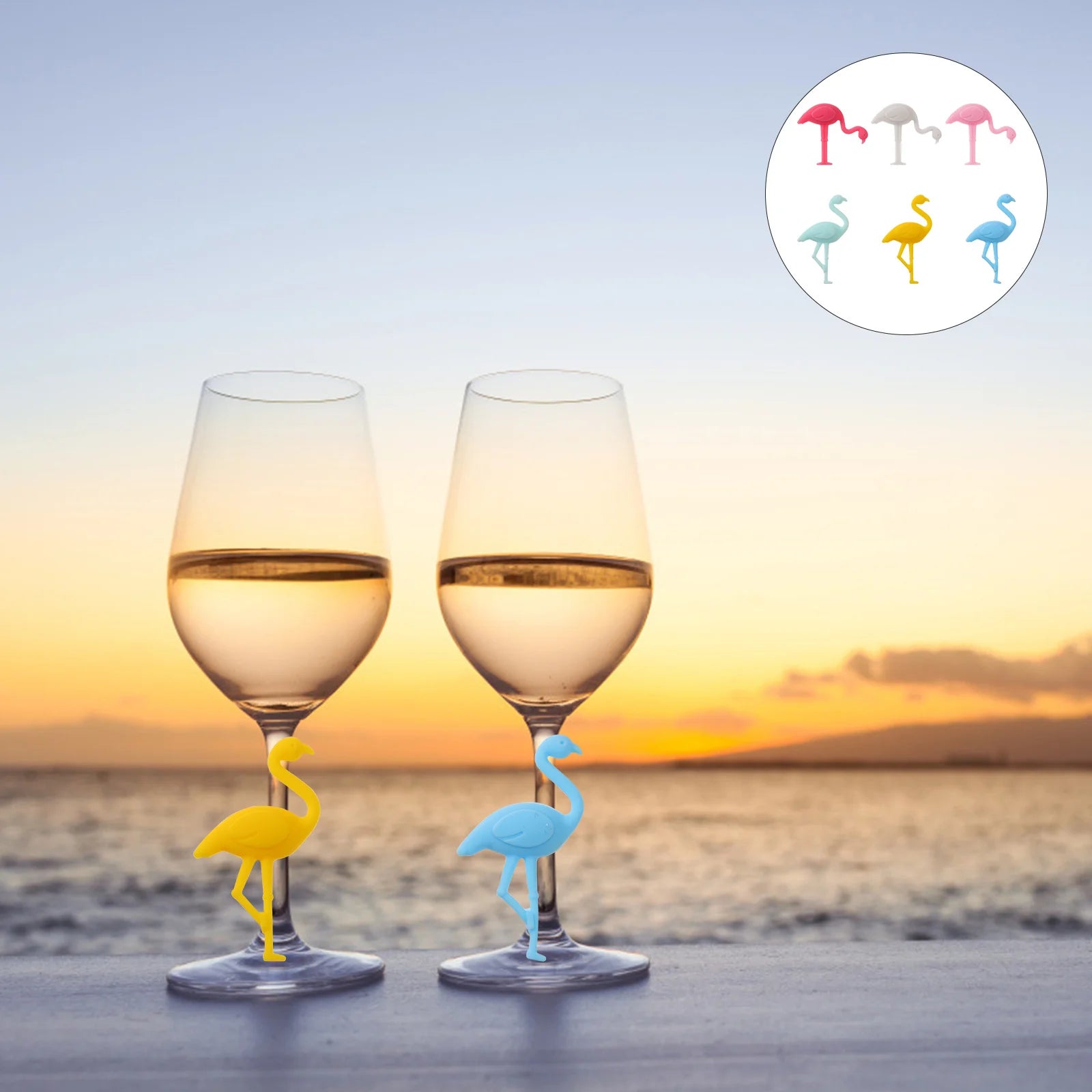 Silicone Flamingo Wine Glass Markers