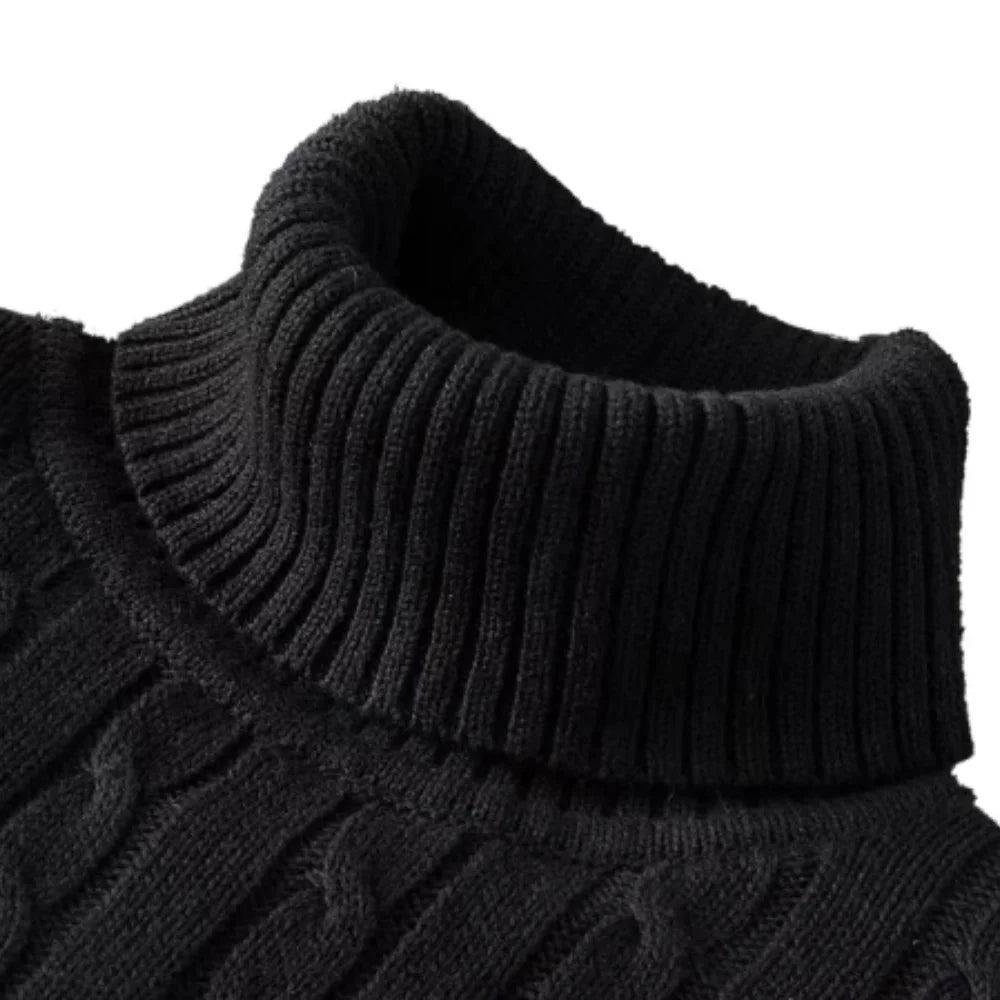 Men’s Solid Turtleneck Knit Sweater