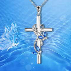 Elegant Butterfly Cross Necklace