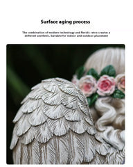 Resin Prayer Angel Solar Energy Outdoor Yard Lamp