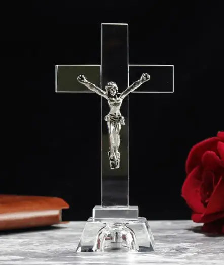 Radiant Crystal Cross Decor