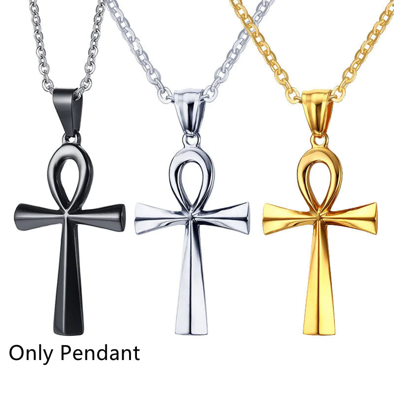 Steel Aura Cross Pendant