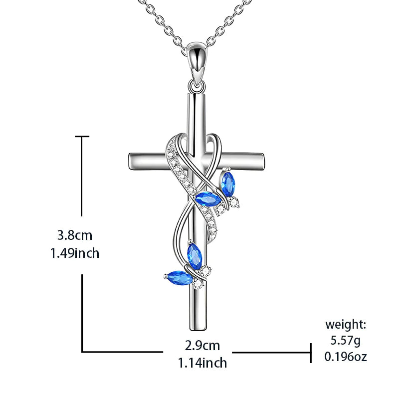 Elegant Butterfly Cross Necklace